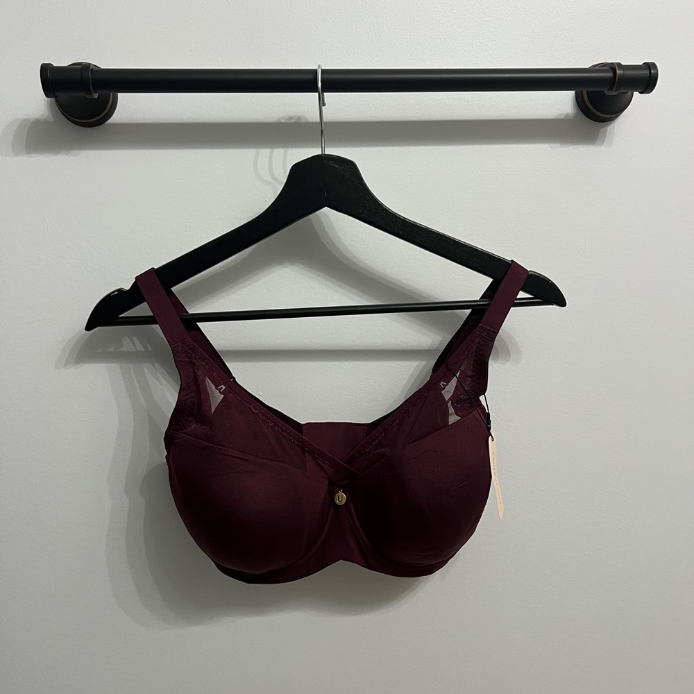 NWT 30I Unpadded Burgundy Flexwire Bra
